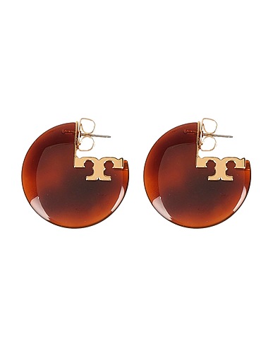 TORY BURCH Earrings Brown Plastic, Metal