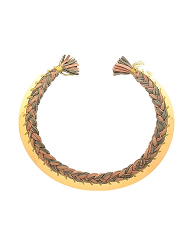 AURÉLIE BIDERMANN Necklace Sage green Metal, Textile fibres