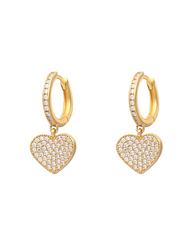 KURSHUNI Earrings LIEBE- LOVE
 Gold 925/1000 Silver, Cubic zirconia