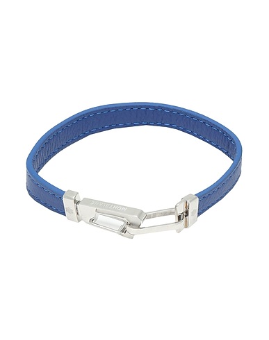 MONTBLANC Bracciale WRAP ME BRACELET IN BLUE LEATHER WITH CARABINER CLOSURE IN STAINLESS STEEL
 Blu Pelle, Acciaio