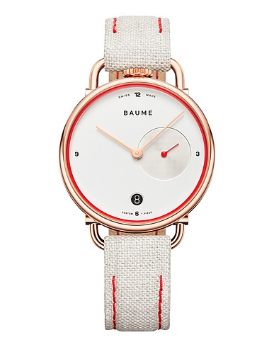 BAUME & MERCIER Armbanduhr BAUME
 Weiß Stahl, Leinen, Kork