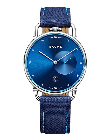 BAUME & MERCIER Armbanduhr BAUME
 Nachtblau Stahl, Baumwolle, Kork