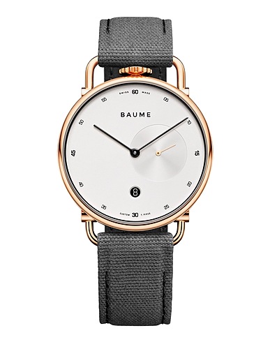 BAUME & MERCIER Wrist watch BAUME
 Grey Steel, Cotton
