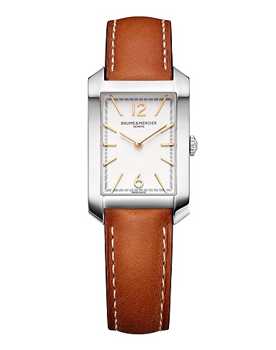 BAUME & MERCIER Wrist watch HAMPTON Brown Steel, Calfskin