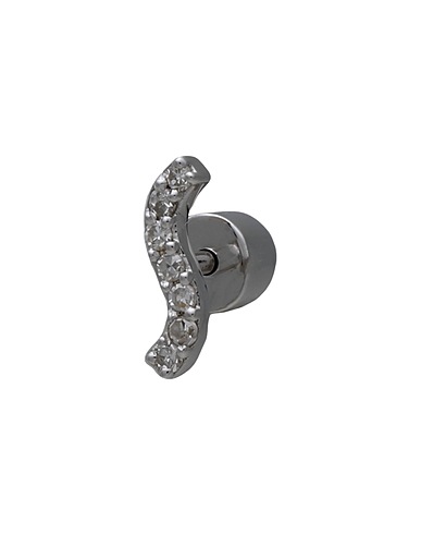 MARIA BLACK Earcuff e orecchino singolo Diamond Wave Stud WG14K
 Argento Oro bianco 585/1000, Diamante Lab Grown