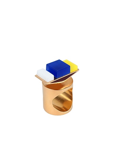 MAISON MARGIELA Ring Blue 100% Resin, Brass