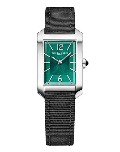 BAUME & MERCIER Armbanduhr HAMPTON Schwarz Edelstahl, Leder, Gewebefasern