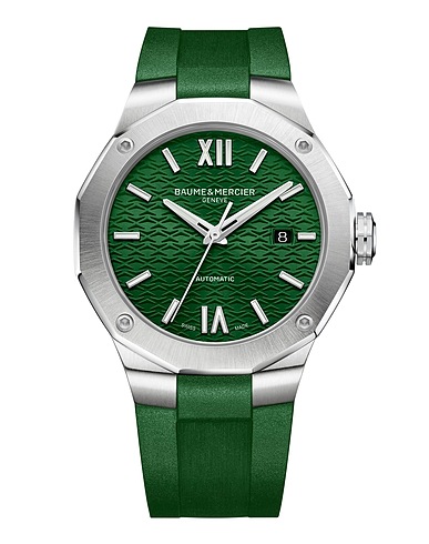 BAUME & MERCIER Armbanduhr RIVIERA Grün Edelstahl, Gummi
