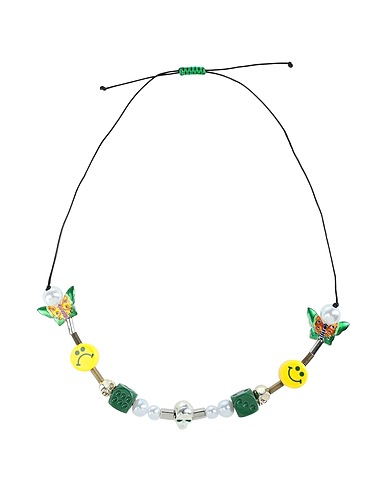SALUTE Necklace Green Plastic, Metal