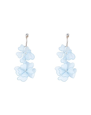 RED(V) Earrings Sky blue Textile fibers, Metal