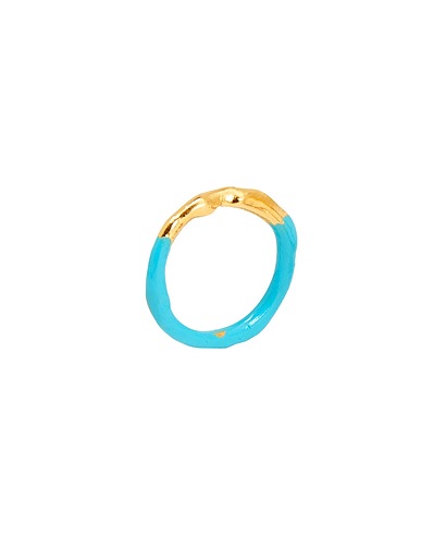 ALIGHIERI x YOOX Bague THE MARK OF FRIENDSHIP RING
 Bleu ciel Bronze, Plaqué or 999/1000