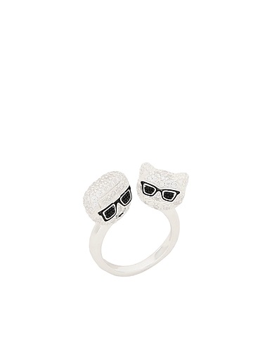 KARL LAGERFELD 指輪 K/IKONIK PAVE K&C RING
 シルバー 銀 93% / 真鍮/ブラス 7%