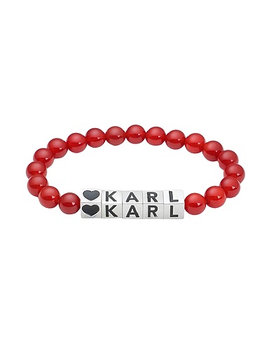 KARL LAGERFELD Bracelet K/BEADS KARL CUBE BRACELET
 Brick red 58% Red Agate, 40% Stainless Steel, 1% Enamel, 1% Elastic fibres