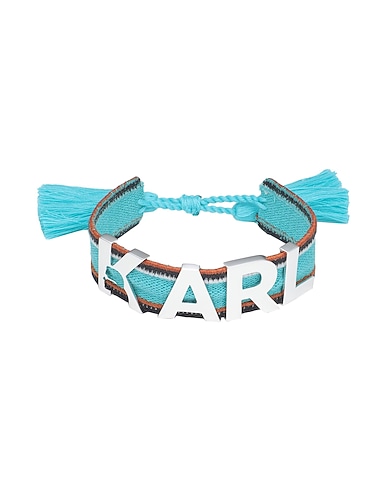 KARL LAGERFELD Bracelet K/WOVEN METAL LOGO BRACELET 7
 Turquoise 70% Brass, 30% Polyester