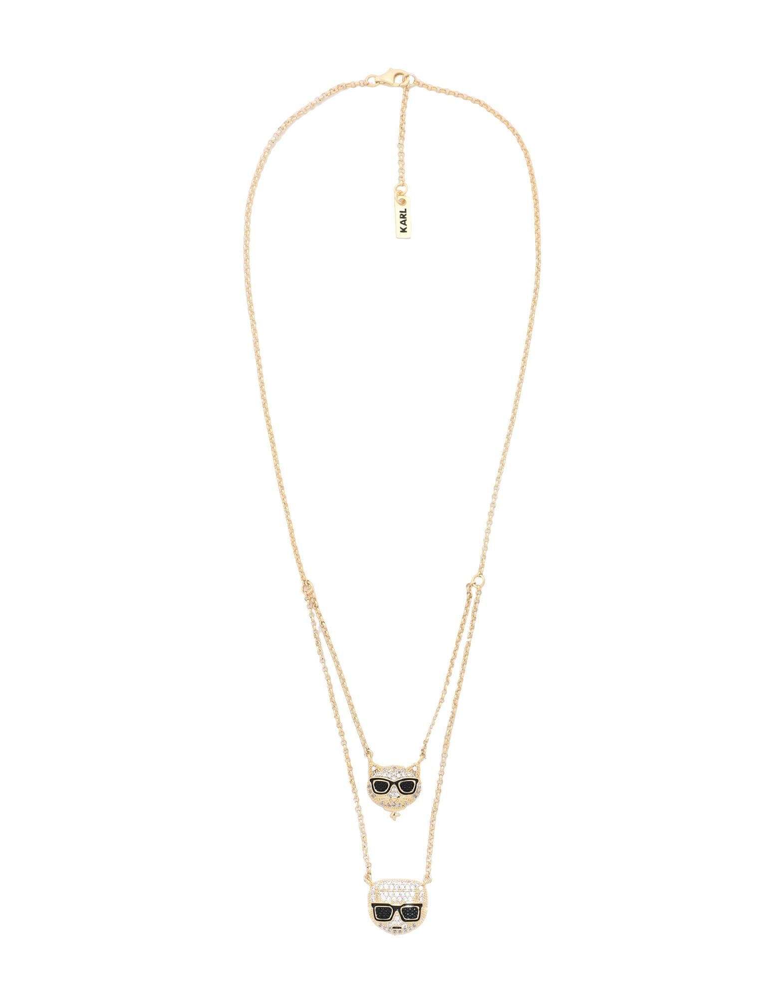 KARL LAGERFELD K/MONOGRAM DIP DOUBLE NECKLACE | Silver Women