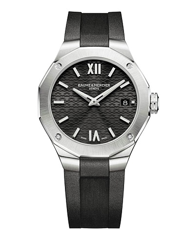 BAUME & MERCIER Armbanduhr RIVIERA Schwarz Edelstahl, Gummi