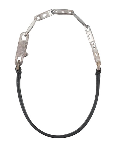 RICK OWENS Necklace Black 100% Calfskin, Silver
