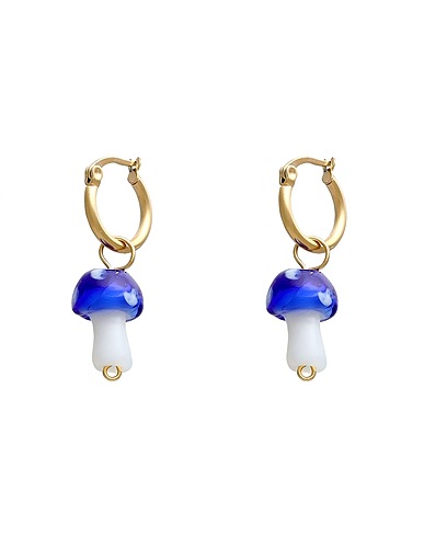 TAOLEI Earrings Sky blue Stainless Steel, Glass
