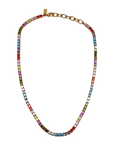 CRYSTAL HAZE Necklace Azure Brass, 750/1000 gold plated, Cubic zirconia