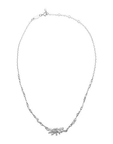 SWAROVSKI Halskette Gema pendant, Flower, White, Rhodium plated Silber Metall, Rhodium plattiert, Zirkonia