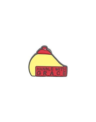 CHLOÉ Brooch Pastel yellow 100% Brass, Zamak, Enamel