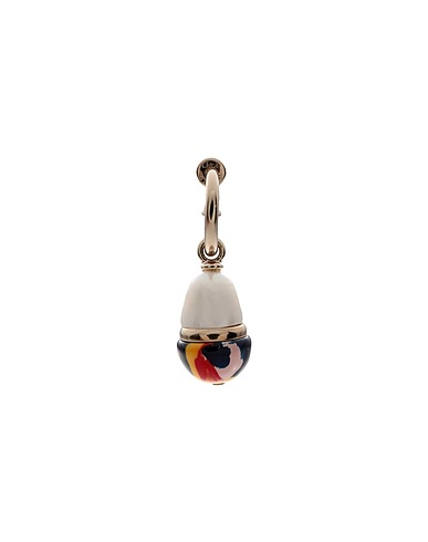 CHLOÉ Einzelner Ear Cuff und Ohrring Weiß 100% Messing, Perlen, Emaille