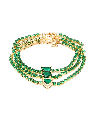 8 by YOOX Bracelet RHINESTONE BRACELET SET Gold 50% Metal, 50% Glass