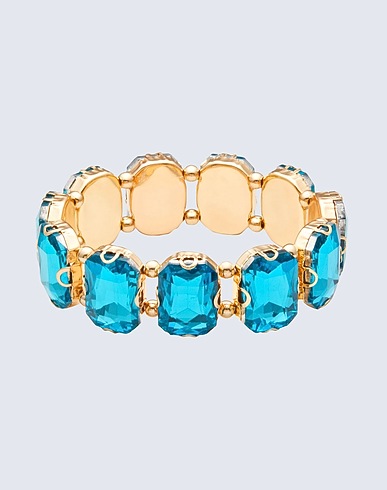 8 by YOOX Bracelet RHINESTONE BRACALET Turquoise 50% Copper, 50% Glass
