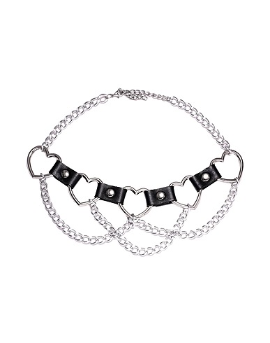 8 by YOOX Halskette MULTI-CHAIN LEATHER CHOCKER
 Silber 60% Eisen, 40% Polyurethan