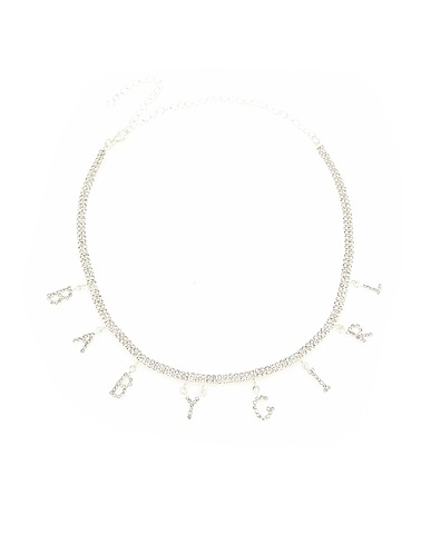 8 by YOOX Collier RHINESTONE CHOKER
 Argent Métal, Verre