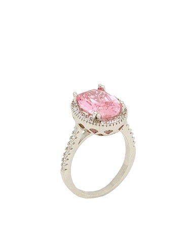 8 by YOOX Ring RHINESTONE RING
 Pink 50% Metal, 50% Glass