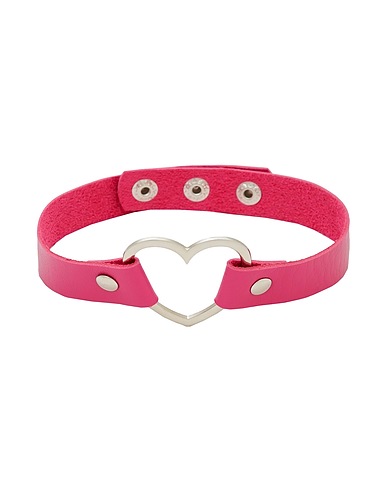 8 by YOOX Necklace HEART SHAPED CHOCKER Fuchsia 70% Polyurethane, 30% Metal