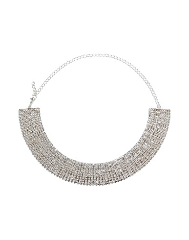 8 by YOOX Necklace RHINESTONE CHOKER
 Silver 50% Metal, 50% Glass