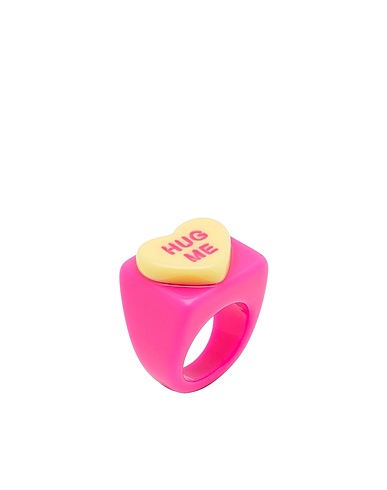 8 by YOOX Ring RESIN HEART-SHAPED RING
 Fuchsia 100% Resin