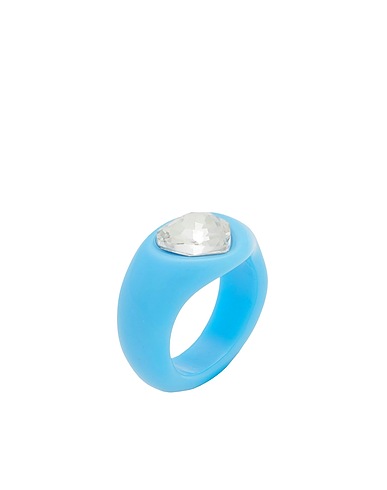 8 by YOOX Anello RESIN HEART-SHAPED RING
 Azzurro 70% Resina, 30% Vetro