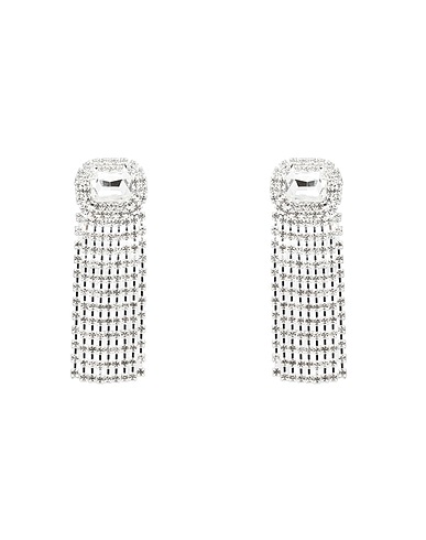 8 by YOOX Earrings RHINESTONE DROP EARRINGS
 Silver 50% Glass, 50% Metal