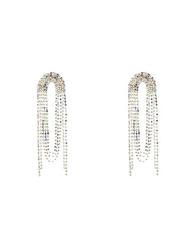 8 by YOOX Earrings MULTI DROP OVALS  EARRINGS
 Silver 50% Metal, 50% Glass