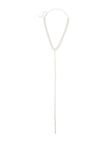 8 by YOOX Necklace RHINESTONE CHOKER
 Silver 50% Metal, 50% Glass