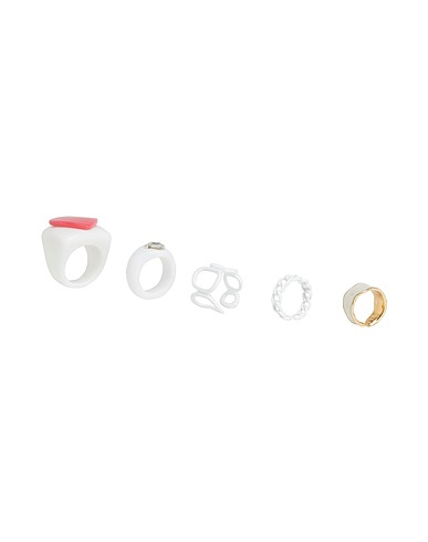 8 by YOOX Ring KIDULT RING SET
 White 50% Metal, 40% Plastic, 10% Glass