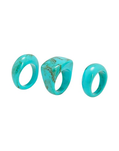8 by YOOX Ring RESIN RING SET
 Turquoise 100% Resin