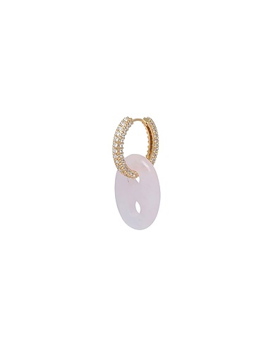 CRYSTAL HAZE Einzelner Ear Cuff und Ohrring Rosa Quartz, Vergoldet 750/1000, Zirkonia
