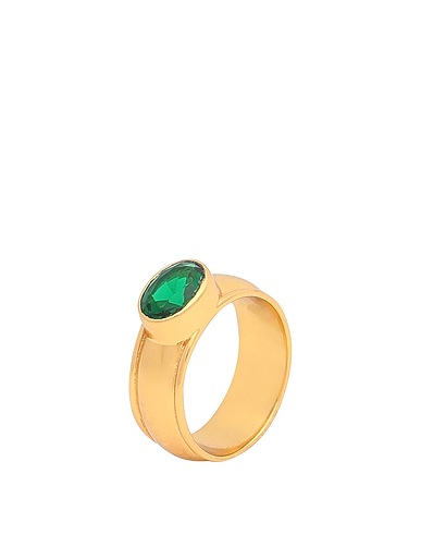 SHYLA Ring Emerald green 75% Silver, 24% Glass, 1% Gold