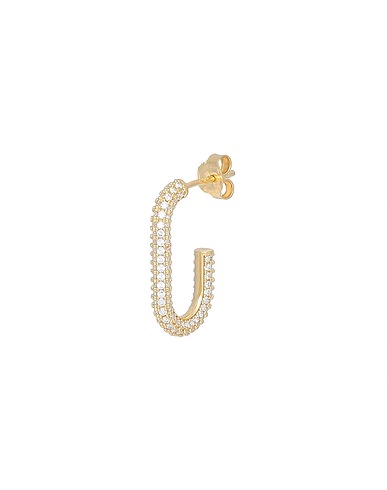 KURSHUNI Ear cuff or single earring Beverly Earring
 Gold 925/1000 Silver, Cubic zirconia