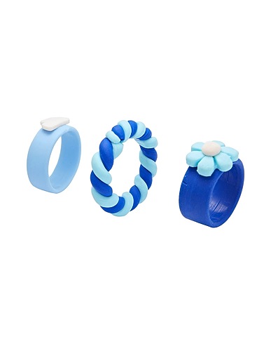 8 by YOOX Ring RING SET
 Blue 100% Plastic