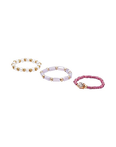 8 by YOOX Anello BRADED RING SET
 Malva 60% Plastica, 40% Vetro