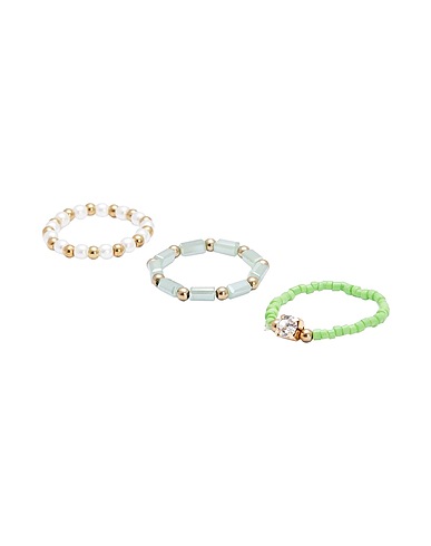 8 by YOOX Anello BRADED RING SET
 Verde salvia 60% Plastica, 40% Vetro