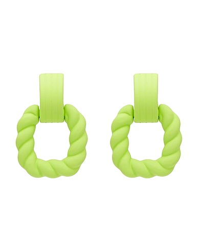 8 by YOOX Earrings PENDANT EARRINGS
 Lime green 100% Metal