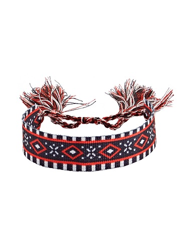8 by YOOX ブレスレット WOVEN BRACELET
 ブラック ポリエステル 100%
