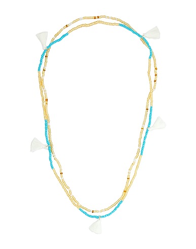 8 by YOOX Necklace 2-PACK BEADED BODY CHAIN
 Turquoise 70% Glass, 25% Cotton, 5% Metal