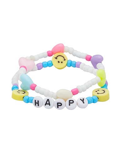 8 by YOOX Bracelet BEADED BRACELET SET
 White 100% Plastic